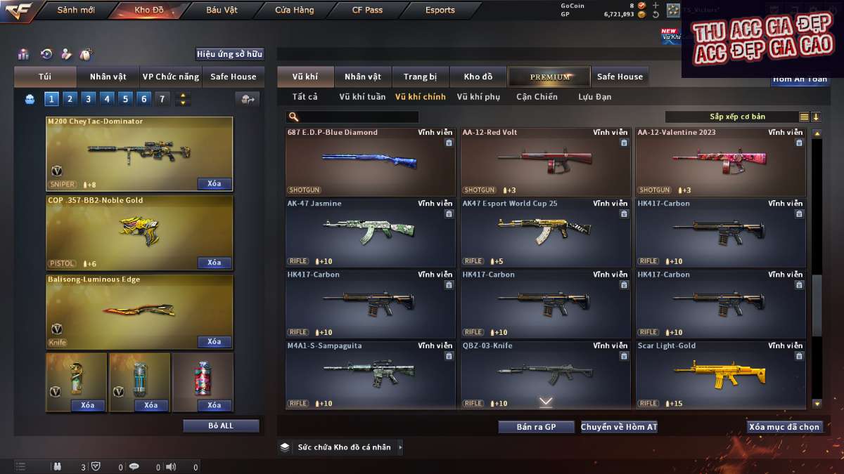 shop acc cf uy tin gia re